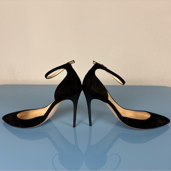 Jimmy Choo Black Suede Lucy Ankle Strap Pointed Pump - Picture 5 of 8
